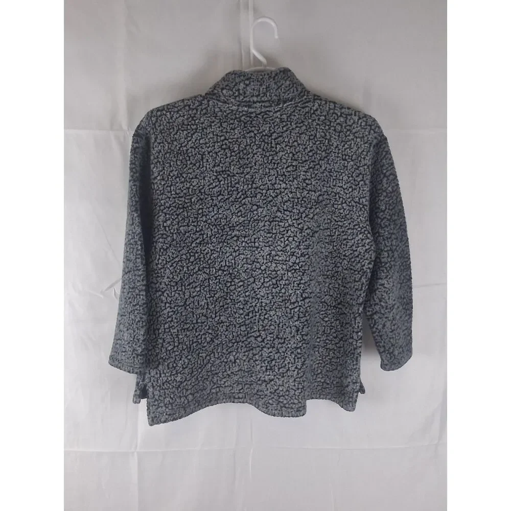 Peanuts Snoopy Women’s XL Gray Sherpa Fleece Quarter Zip Pullover Red Heart